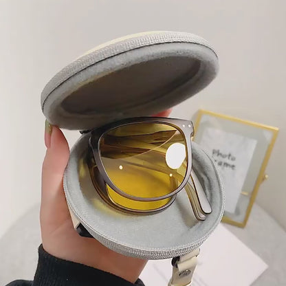 Trendy Foldable Sunglasses For Women TR Polarized Folding Sun Glasses